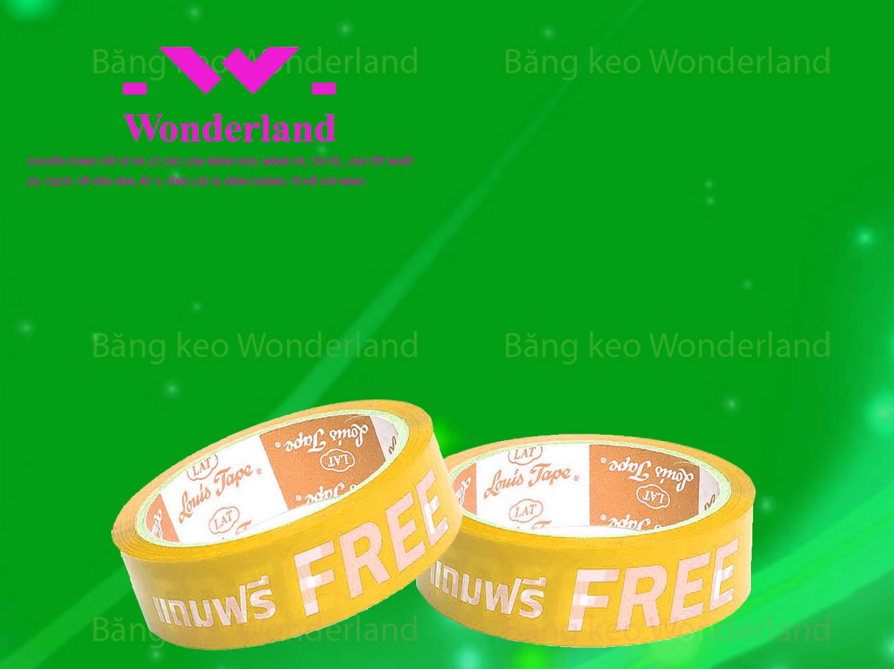 BĂNG KEO IN CHỮ SIZE 27MM WONDERLAND CHẤT LƯỢNG TỐT