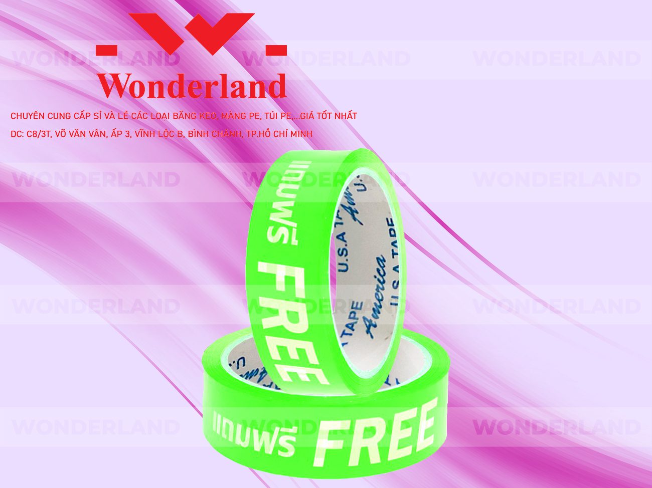 BĂNG KEO IN CHỮ SIZE 27MM WONDERLAND GIÁ SỈ TỐT NHẤT