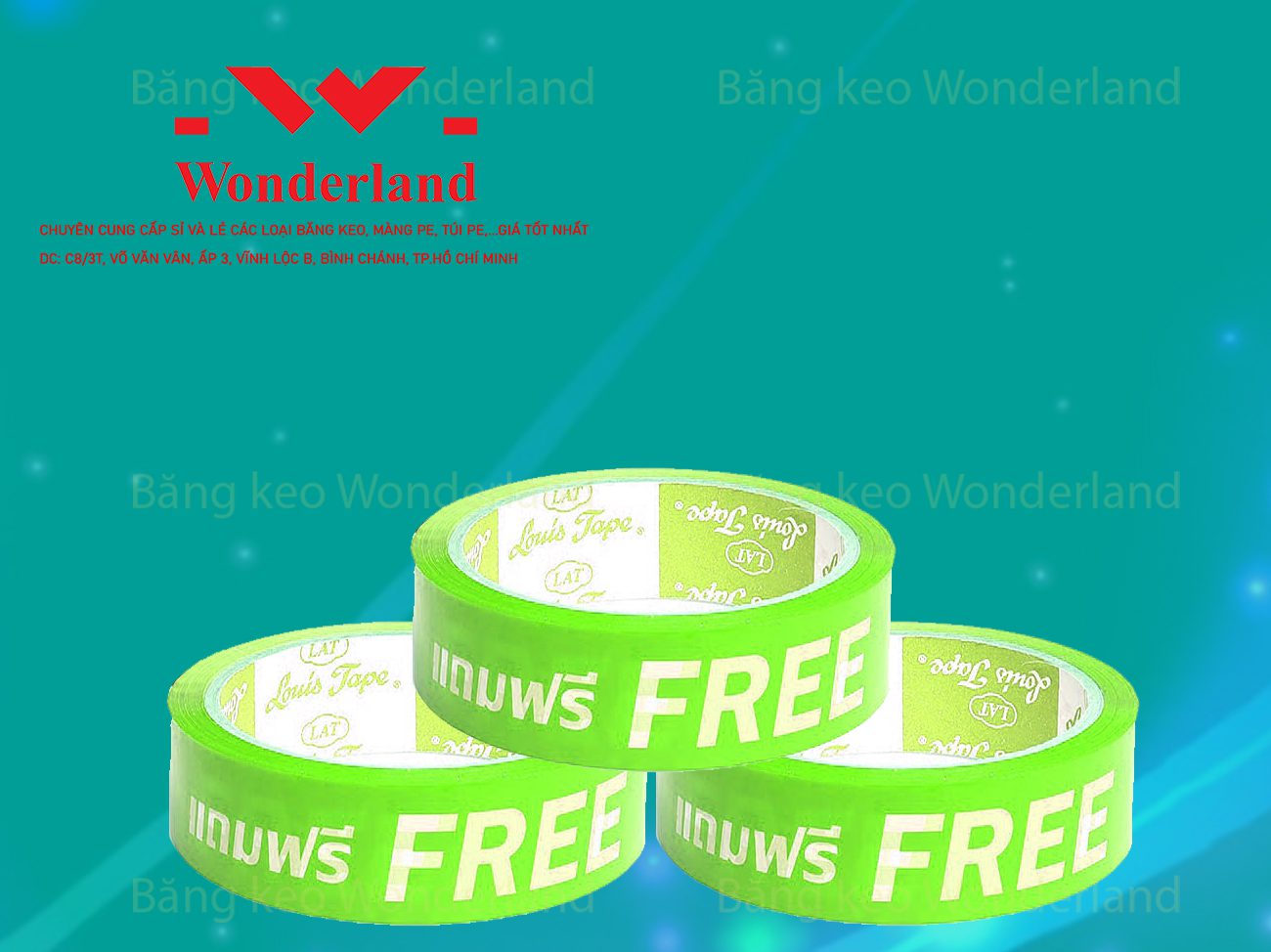 BĂNG KEO IN CHỮ SIZE 27MM WONDERLAND GIÁ SỈ TỐT NHẤT