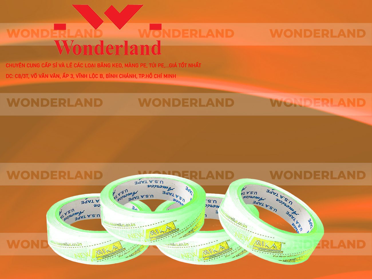 BĂNG KEO IN CHỮ SIZE 27MM WONDERLAND GIÁ TỐT
