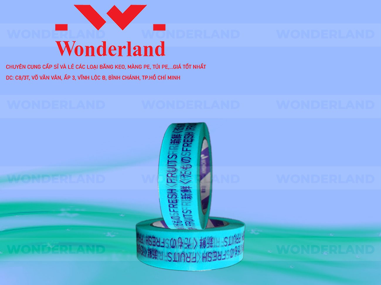 BĂNG KEO IN CHỮ SIZE 28MM WONDERLAND CHẤT LƯỢNG TỐT NHẤT