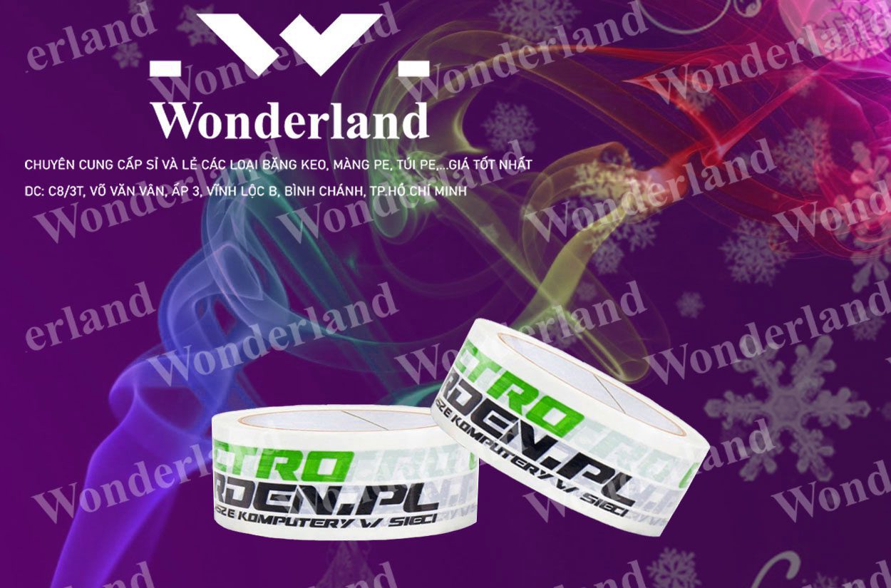 BĂNG KEO IN CHỮ SIZE 29MM WONDERLAND CHẤT LƯỢNG
