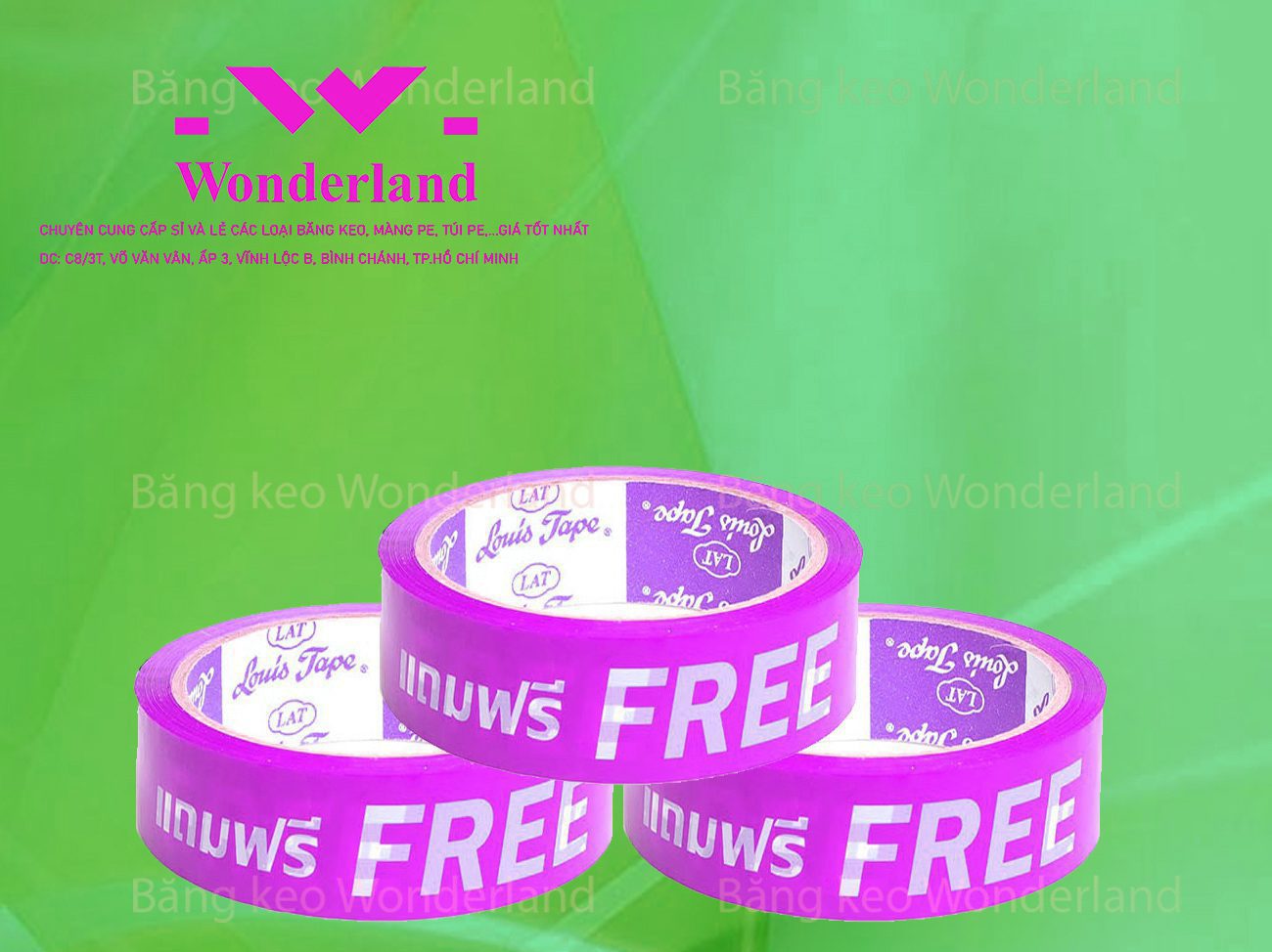 BĂNG KEO IN CHỮ SIZE 29MM WONDERLAND GIÁ RẺ NHẤT