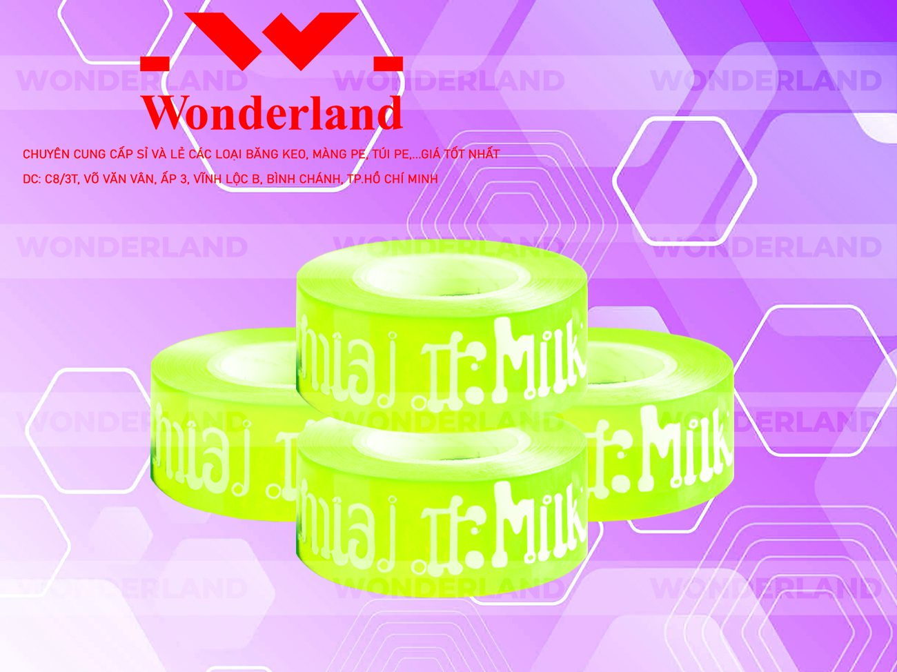 BĂNG KEO IN CHỮ SIZE 30MM WONDERLAND GIÁ RẺ NHẤT