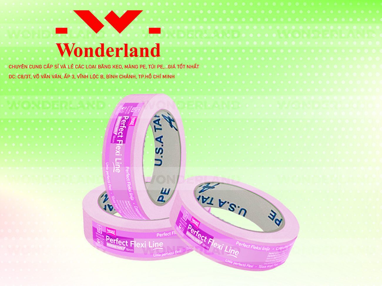 BĂNG KEO IN CHỮ SIZE 30MM WONDERLAND GIÁ SỈ TỐT NHẤT