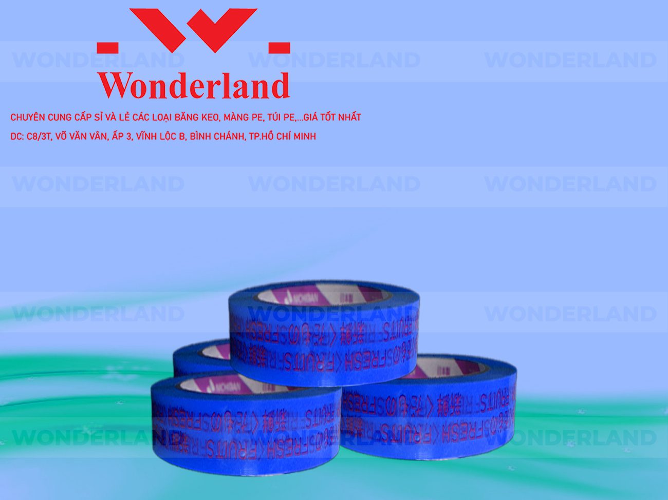 BĂNG KEO IN CHỮ SIZE 30MM WONDERLAND GIÁ TỐT
