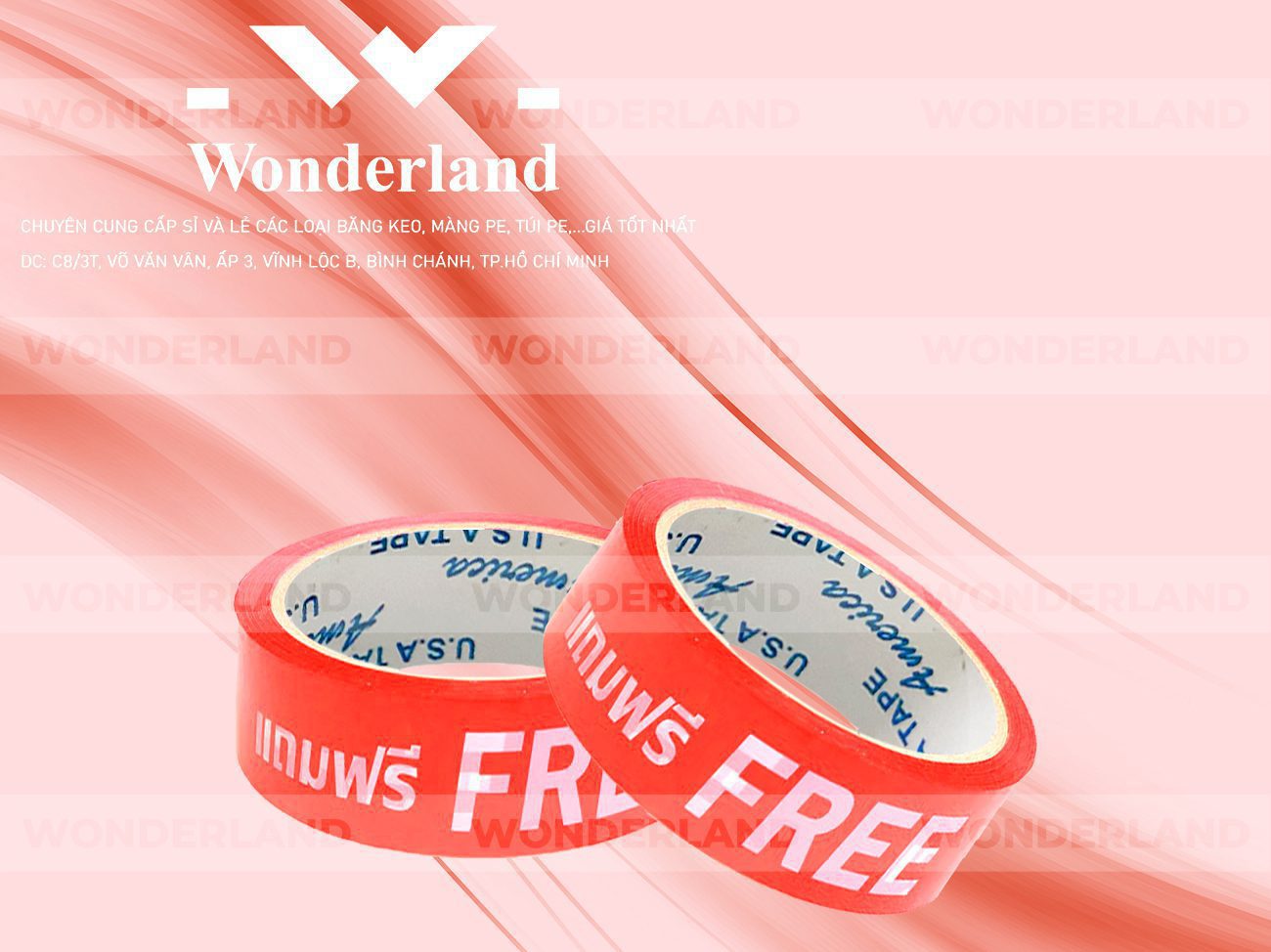 BĂNG KEO IN CHỮ SIZE 31MM WONDERLAND CHẤT LƯỢNG