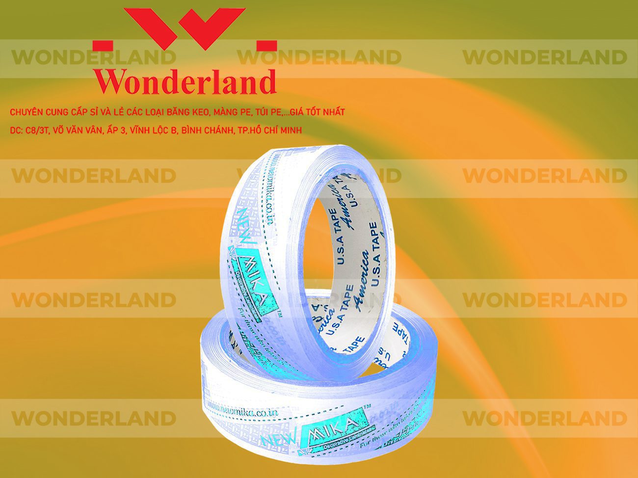 BĂNG KEO IN CHỮ SIZE 31MM WONDERLAND CHẤT LƯỢNG TỐT NHẤT