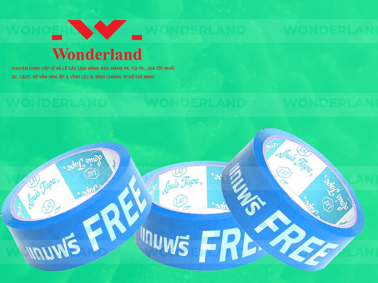 BĂNG KEO IN CHỮ SIZE 31MM WONDERLAND CHẤT LƯỢNG CAO - GIÁ SỈ TỐT NHẤT
