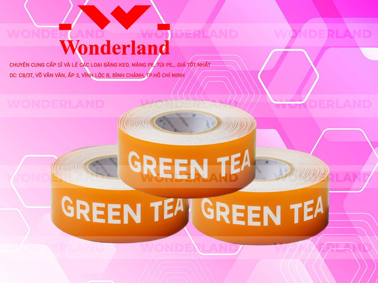 BĂNG KEO IN CHỮ SIZE 32MM WONDERLAND GIÁ RẺ NHẤT