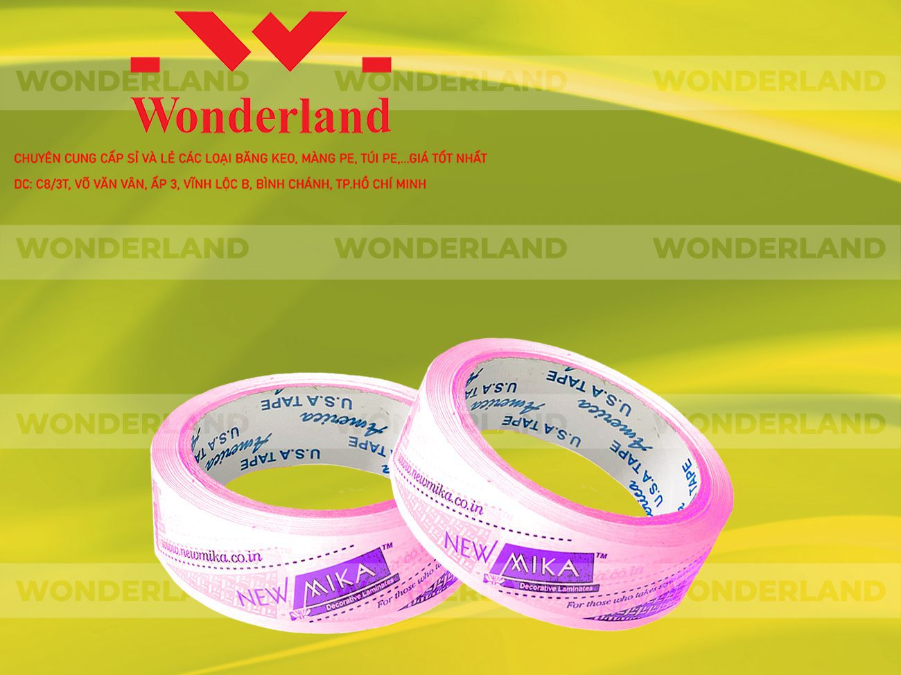 BĂNG KEO IN CHỮ SIZE 33MM WONDERLAND CHẤT LƯỢNG TỐT NHẤT