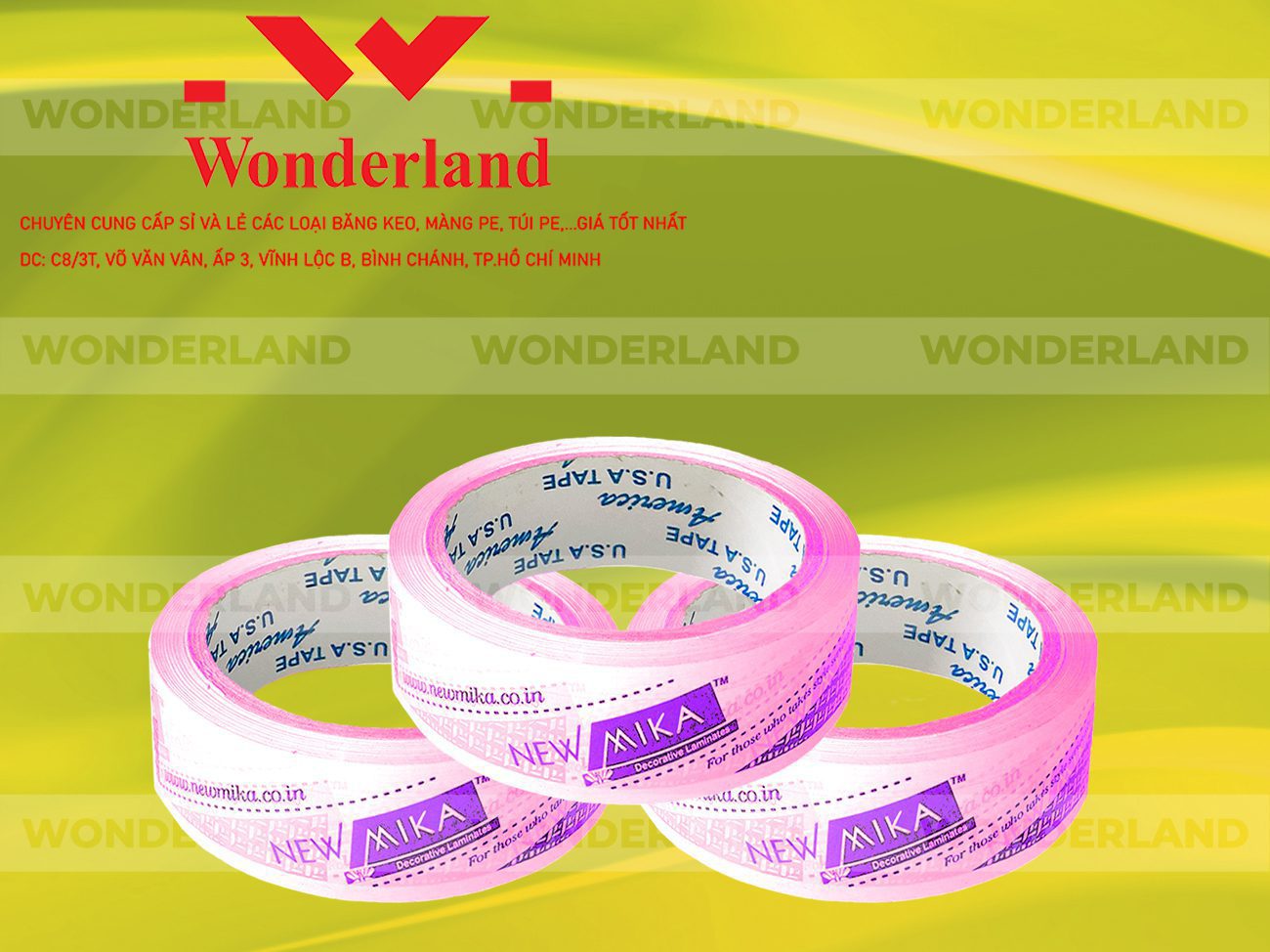 BĂNG KEO IN CHỮ SIZE 33MM WONDERLAND GIÁ TỐT