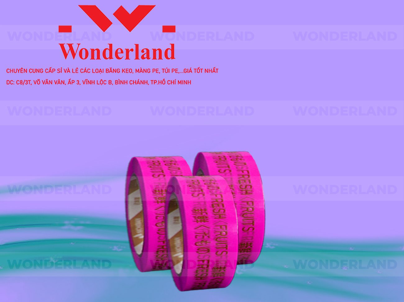 BĂNG KEO IN CHỮ SIZE 34MM WONDERLAND CHẤT LƯỢNG TỐT NHẤT