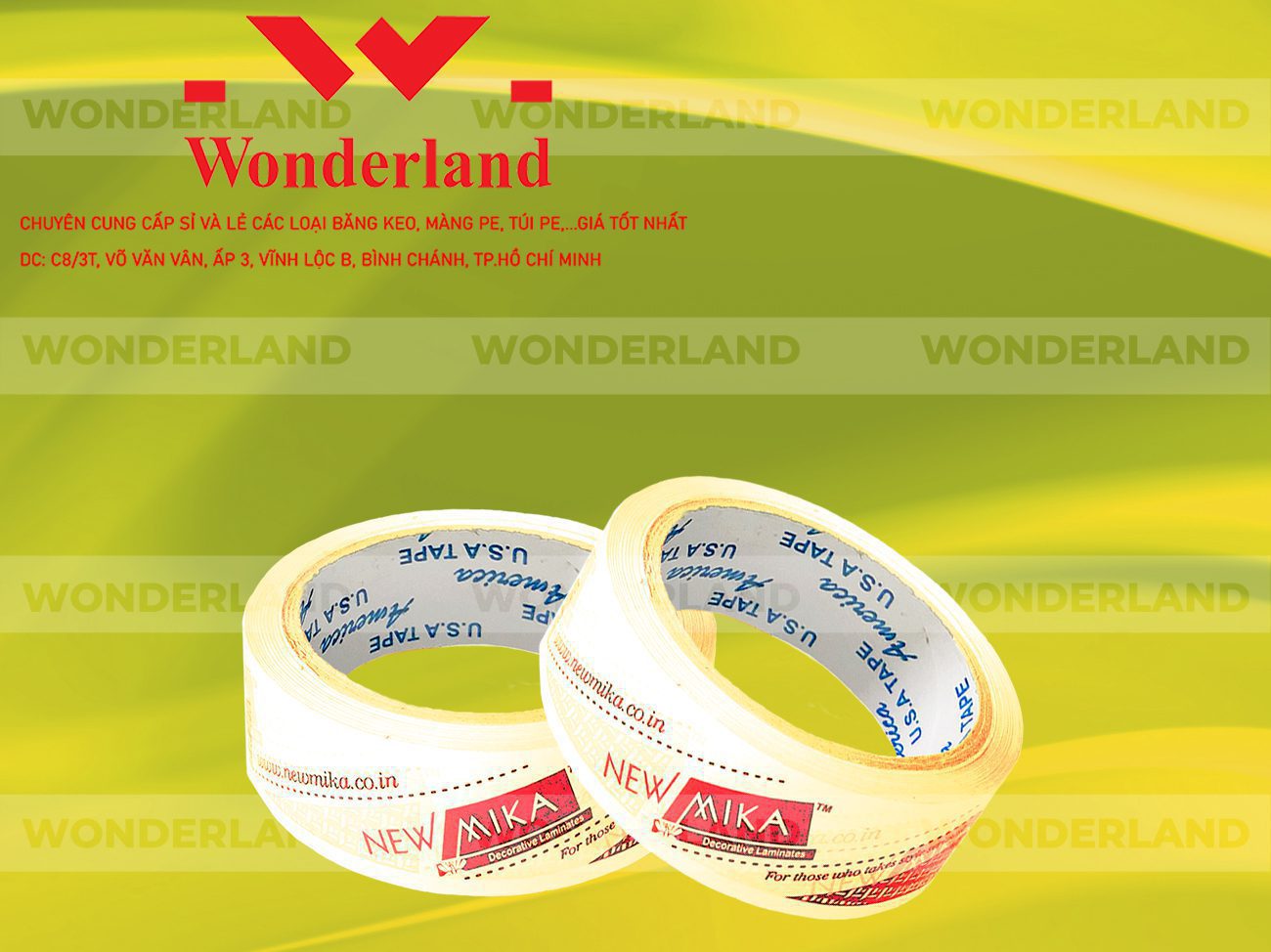 BĂNG KEO IN CHỮ SIZE 35MM WONDERLAND CHẤT LƯỢNG TỐT NHẤT