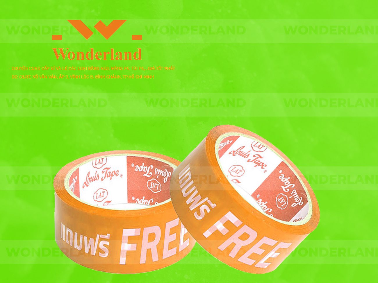 BĂNG KEO IN CHỮ SIZE 35MM WONDERLAND CHẤT LƯỢNG