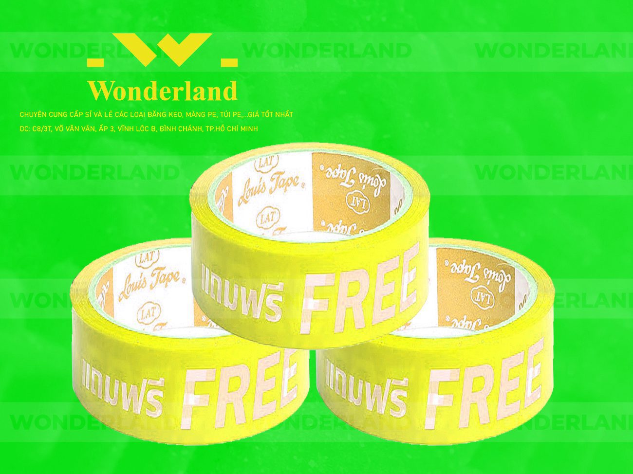 BĂNG KEO IN CHỮ SIZE 35MM WONDERLAND GIÁ RẺ NHẤT
