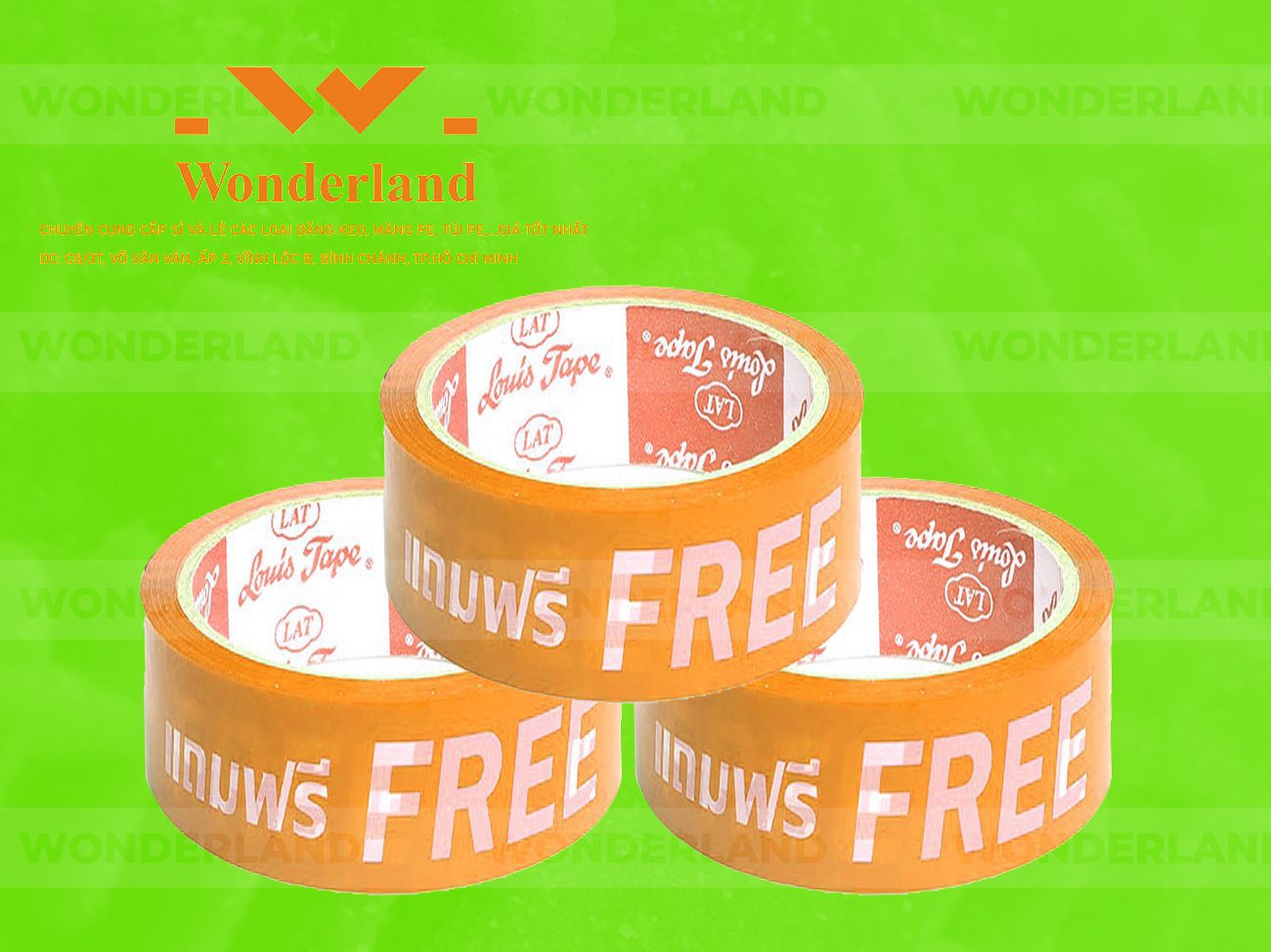 BĂNG KEO IN CHỮ SIZE 35MM WONDERLAND GIÁ SỈ