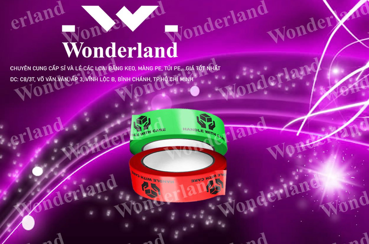 BĂNG KEO IN CHỮ SIZE 36MM WONDERLAND CHẤT LƯỢNG CAO