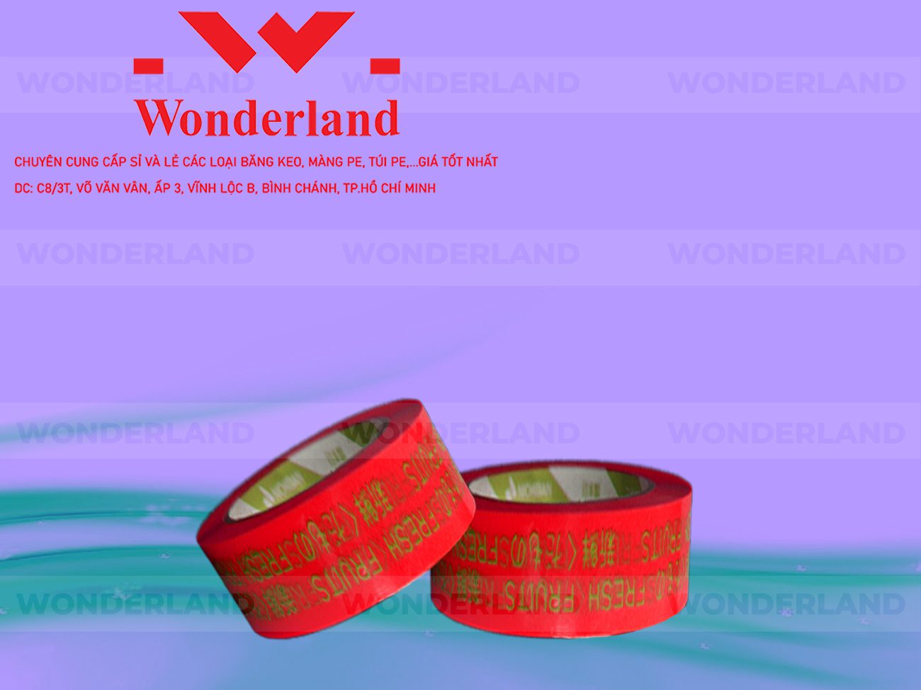 BĂNG KEO IN CHỮ SIZE 36MM WONDERLAND CHẤT LƯỢNG TỐT NHẤT
