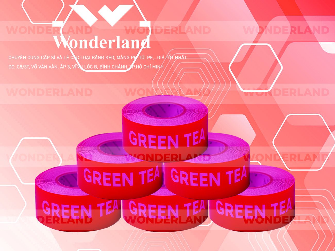 BĂNG KEO IN CHỮ SIZE 36MM WONDERLAND GIÁ RẺ NHẤT