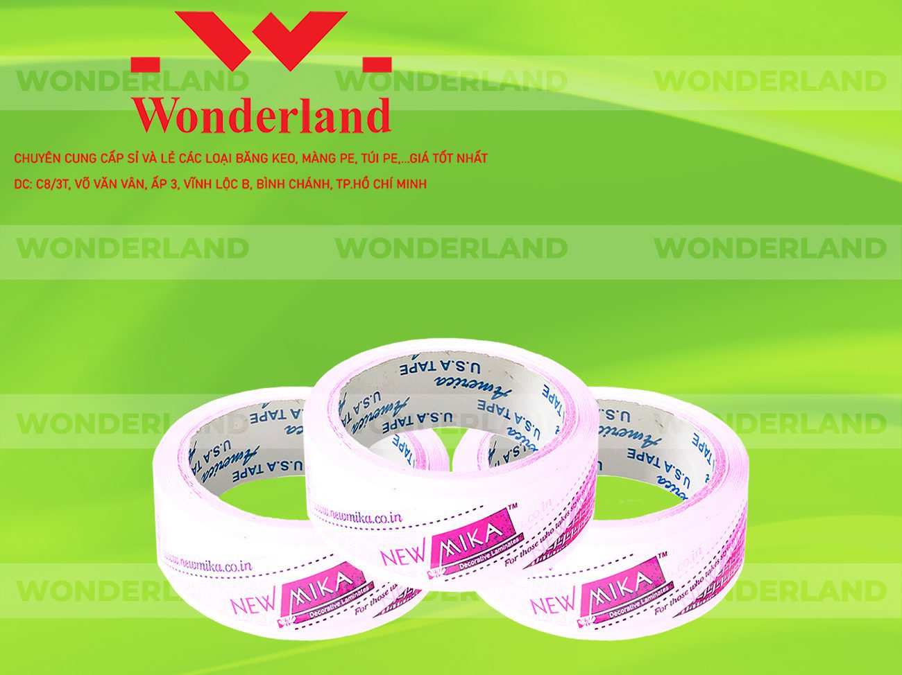 BĂNG KEO IN CHỮ SIZE 37MM WONDERLAND CHẤT LƯỢNG TỐT NHẤT