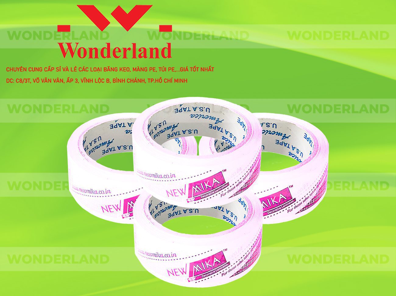 BĂNG KEO IN CHỮ SIZE 37MM WONDERLAND GIÁ TỐT