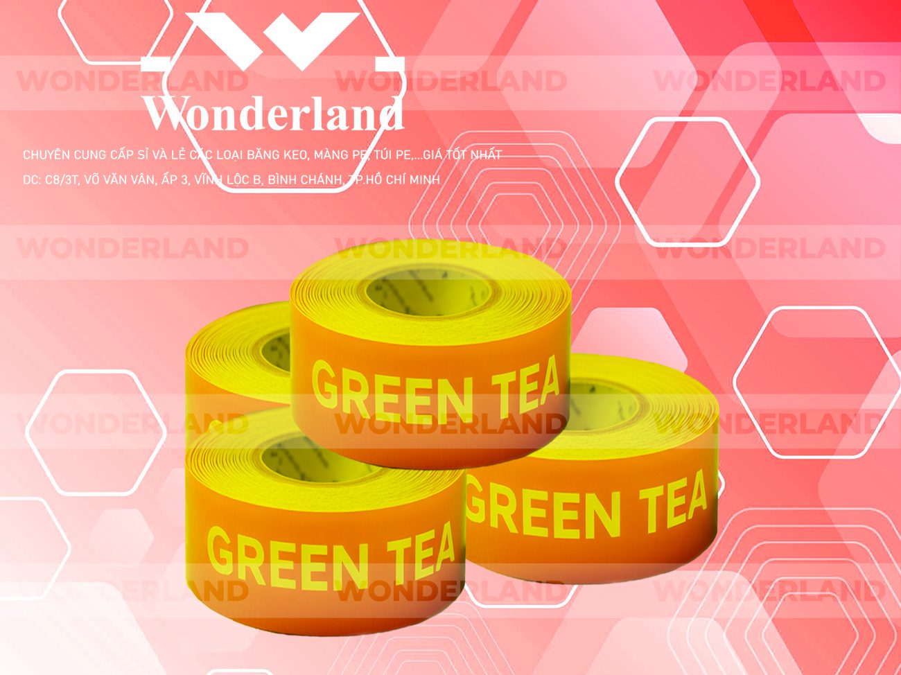 BĂNG KEO IN CHỮ SIZE 38MM WONDERLAND GIÁ RẺ NHẤT