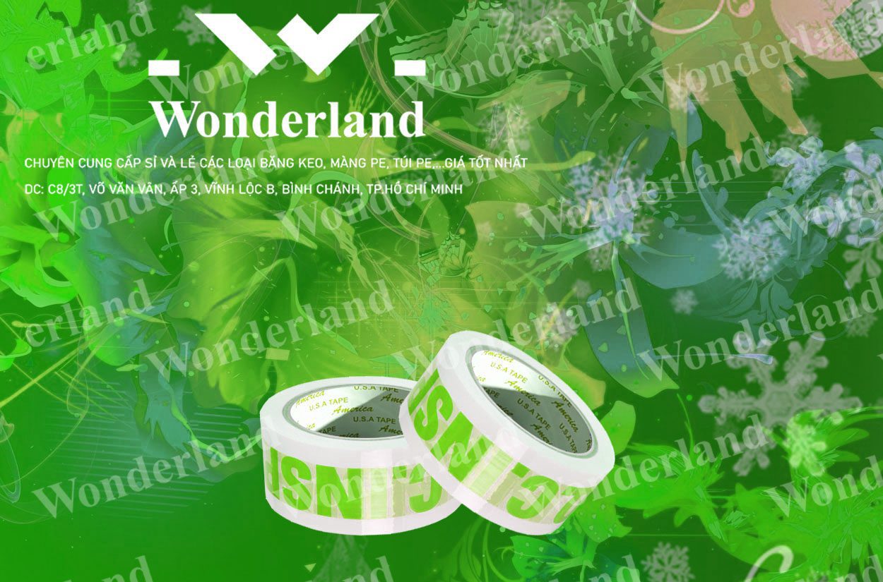 BĂNG KEO IN CHỮ SIZE 39MM WONDERLAND CHẤT LƯỢNG CAO