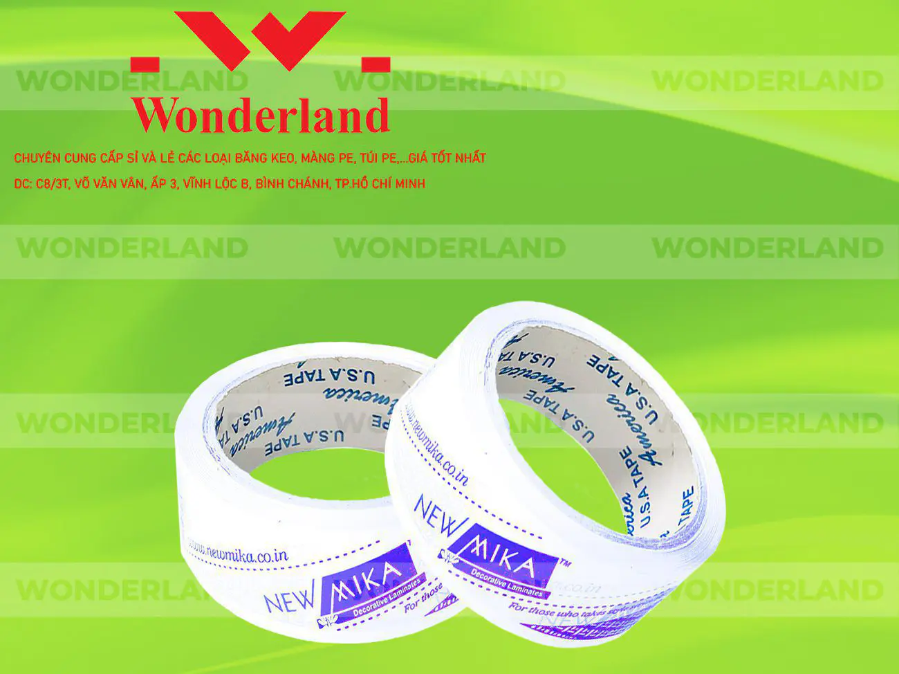 BĂNG KEO IN CHỮ SIZE 39MM WONDERLAND CHẤT LƯỢNG TỐT NHẤT
