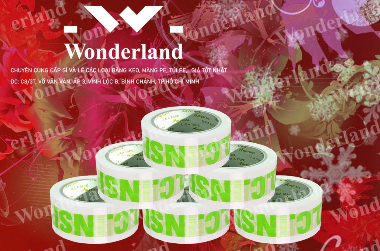 BĂNG KEO IN CHỮ SIZE 39MM WONDERLAND GIÁ SỈ TỐT NHẤT