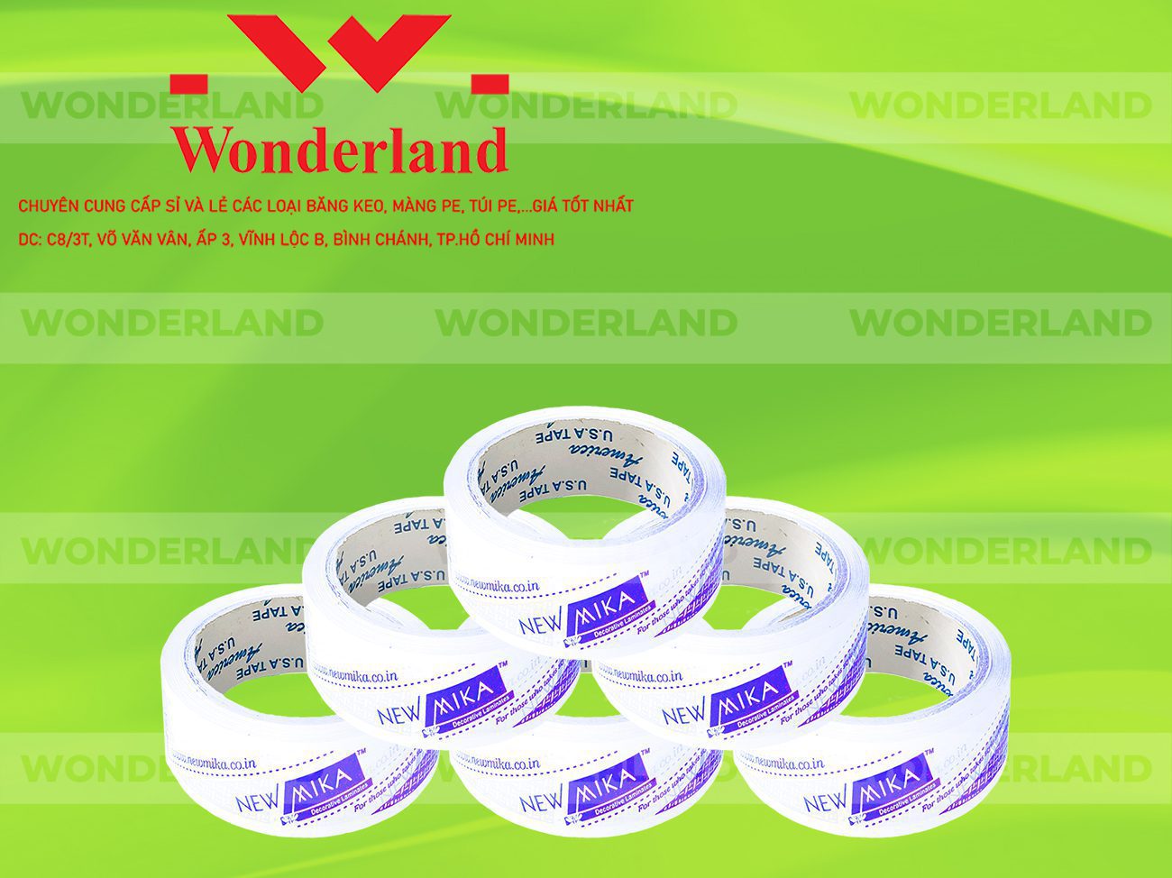 BĂNG KEO IN CHỮ SIZE 39MM WONDERLAND GIÁ TỐT