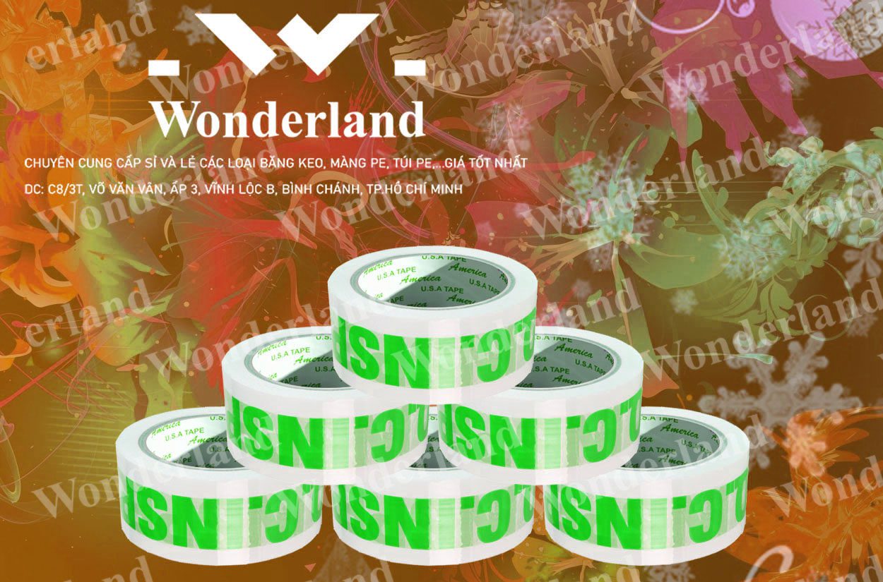 BĂNG KEO IN CHỮ SIZE 39MM WONDERLAND GIÁ RẺ
