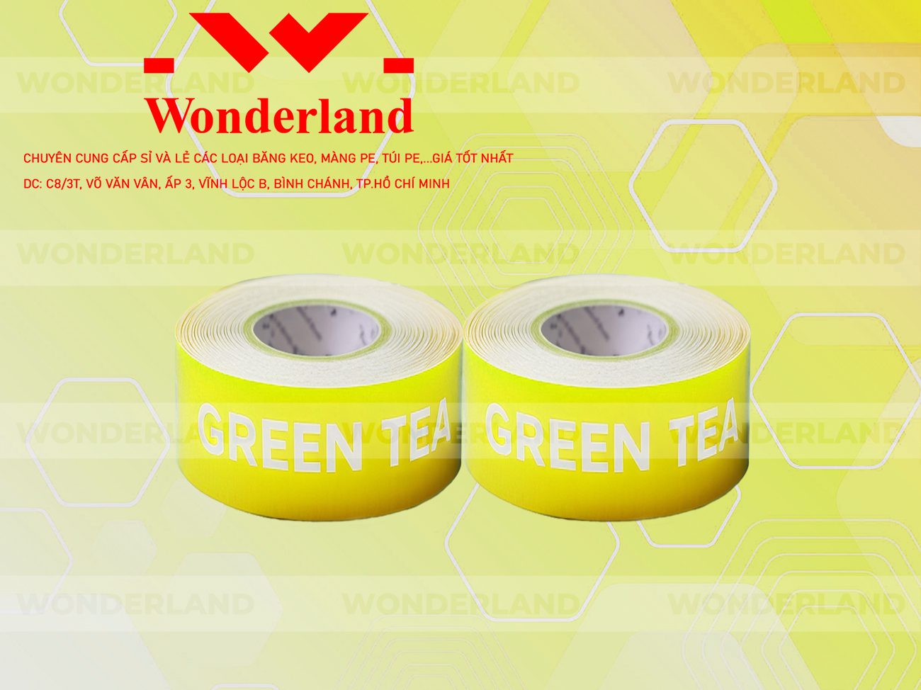 BĂNG KEO IN CHỮ SIZE 40MM WONDERLAND CHẤT LƯỢNG