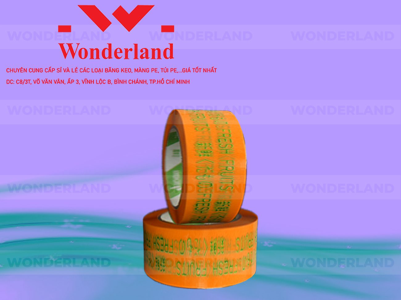 BĂNG KEO IN CHỮ SIZE 40MM WONDERLAND CHẤT LƯỢNG TỐT NHẤT