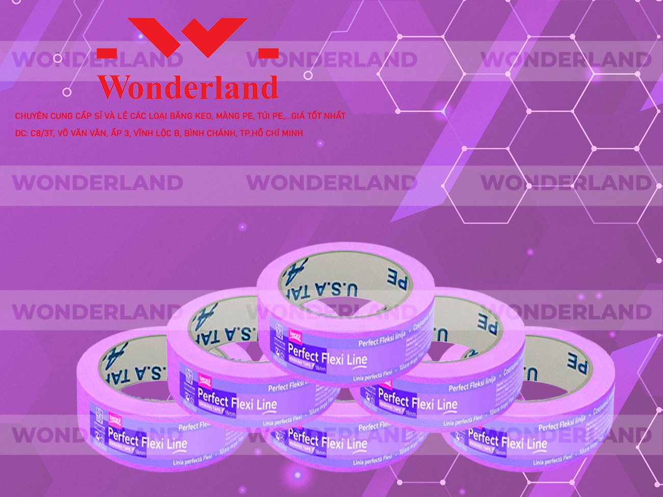 BĂNG KEO IN CHỮ SIZE 40MM WONDERLAND GIÁ SỈ TỐT NHẤT