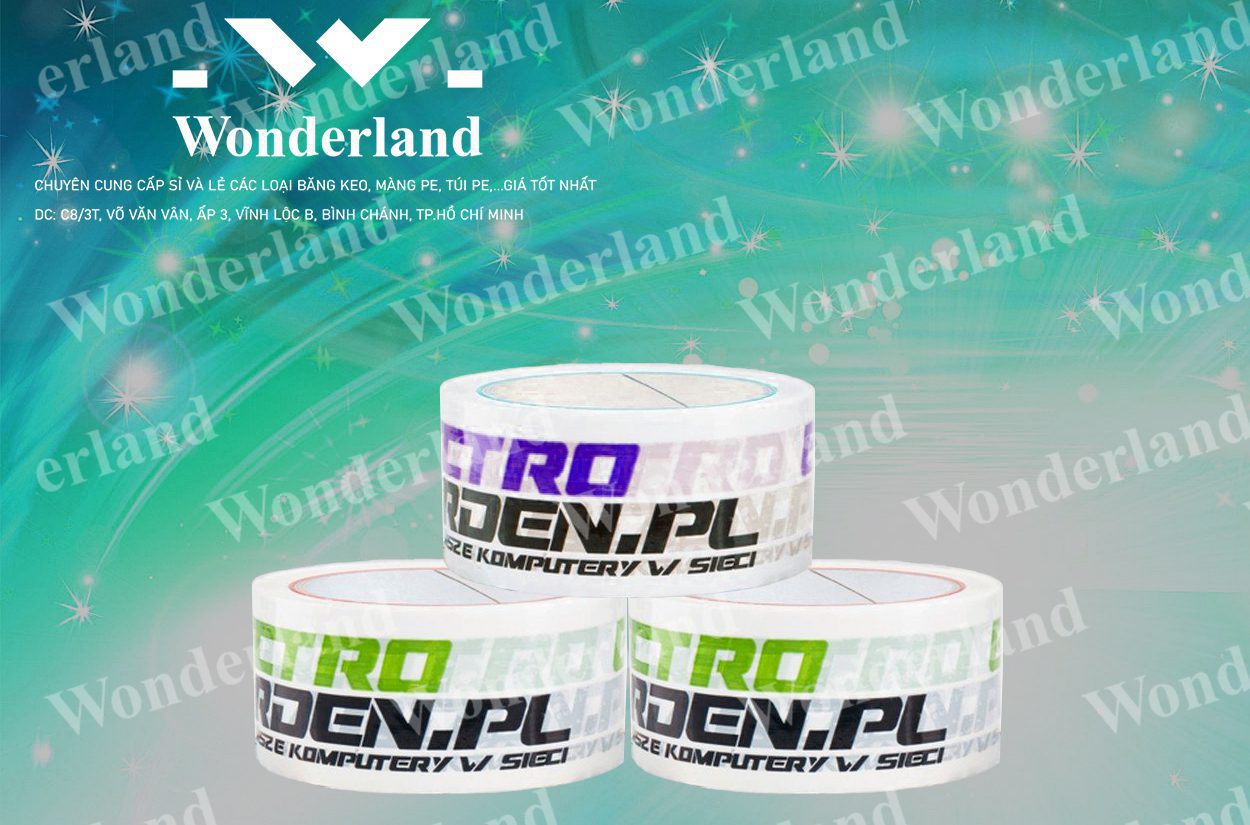 BĂNG KEO IN CHỮ SIZE 40MM WONDERLAND GIÁ SỈ TỐT NHẤT