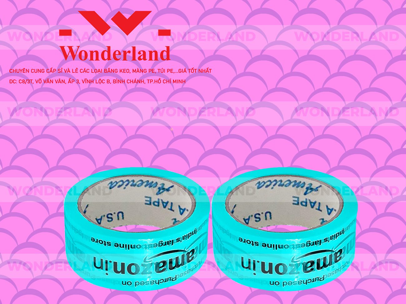 BĂNG KEO IN CHỮ SIZE 41MM WONDERLAND CHẤT LƯỢNG