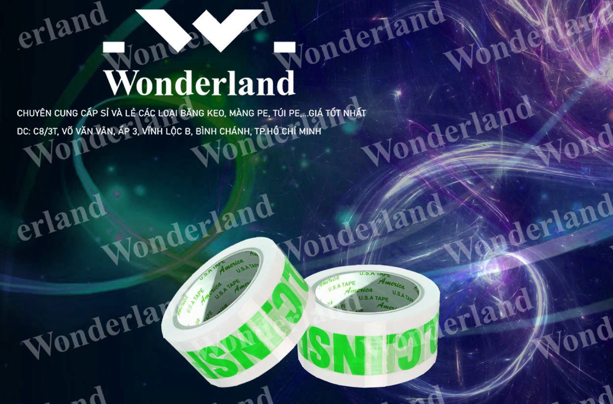 BĂNG KEO IN CHỮ SIZE 41MM WONDERLAND TỐT NHẤT