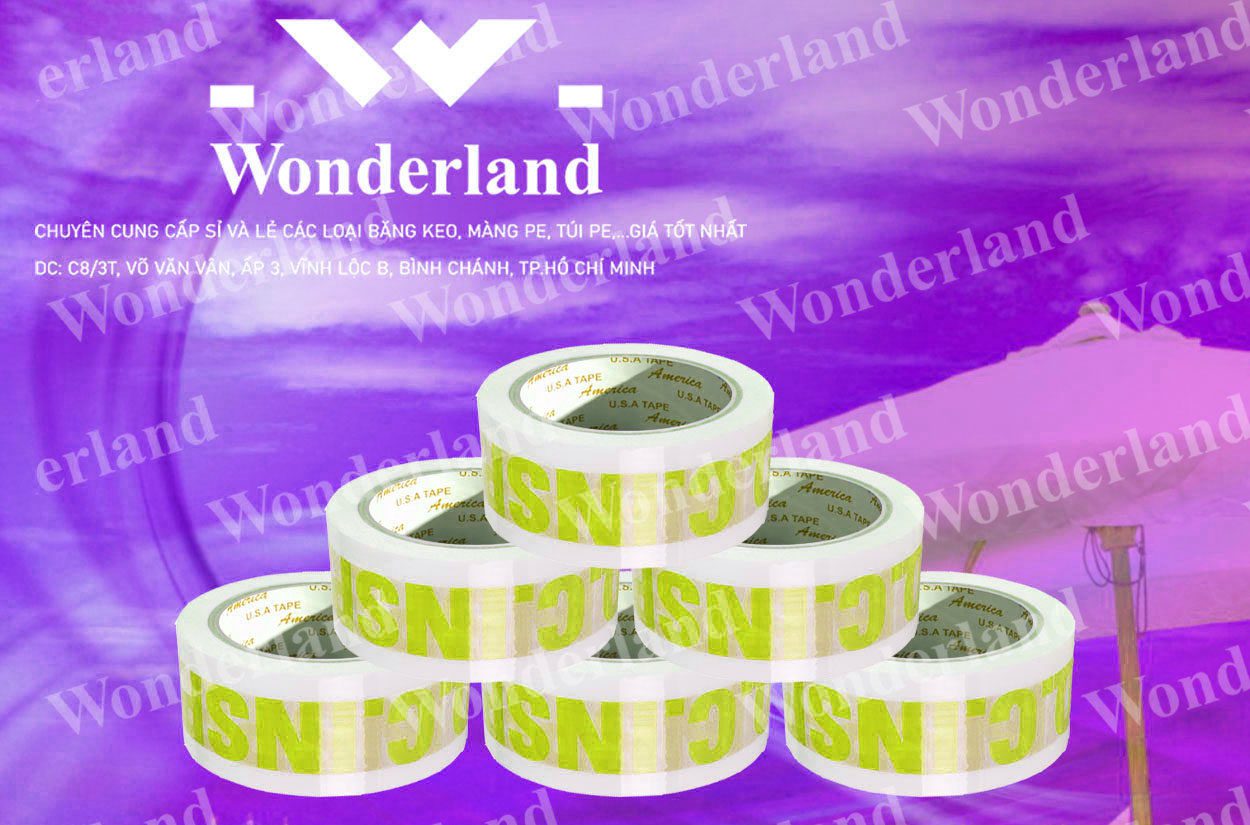BĂNG KEO IN CHỮ SIZE 43MM WONDERLAND GIÁ RẺ NHẤT