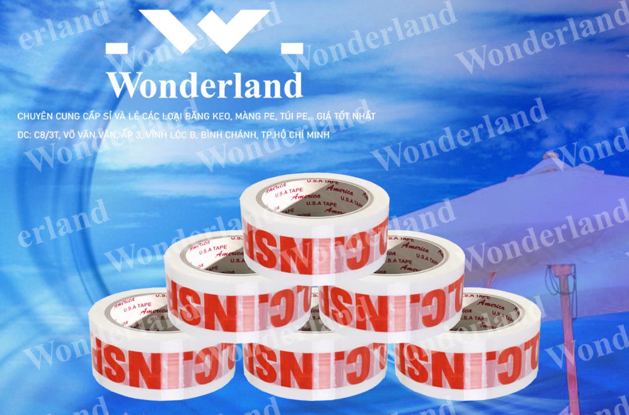 BĂNG KEO IN CHỮ SIZE 43MM WONDERLAND GIÁ SỈ TỐT NHẤT