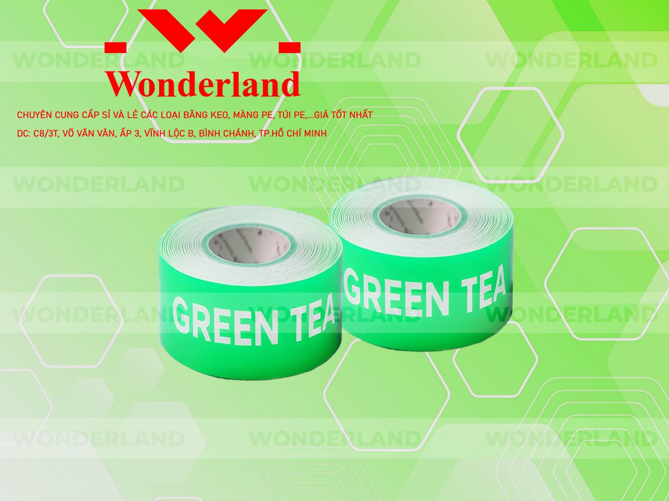 BĂNG KEO IN CHỮ SIZE 44MM WONDERLAND CHẤT LƯỢNG