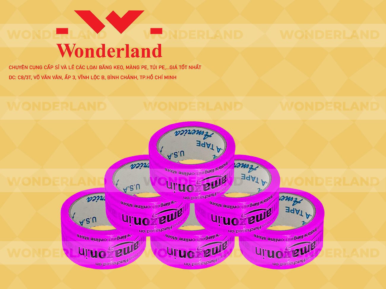 BĂNG KEO IN CHỮ SIZE 45MM WONDERLAND GIÁ SỈ TỐT NHẤT
