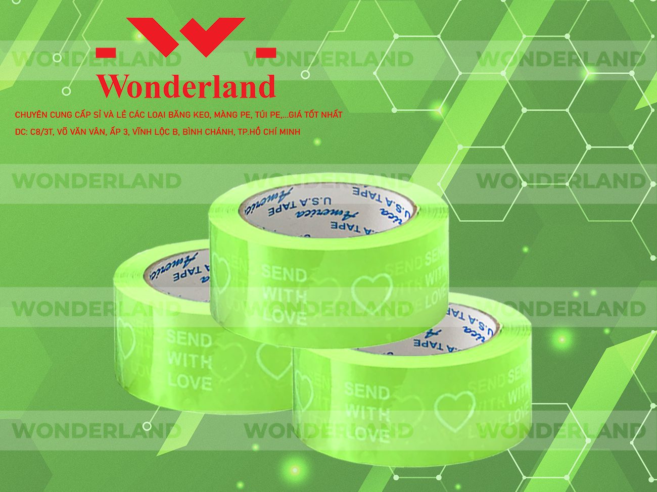 BĂNG KEO IN CHỮ SIZE 46MM WONDERLAND GIÁ SỈ TỐT NHẤT