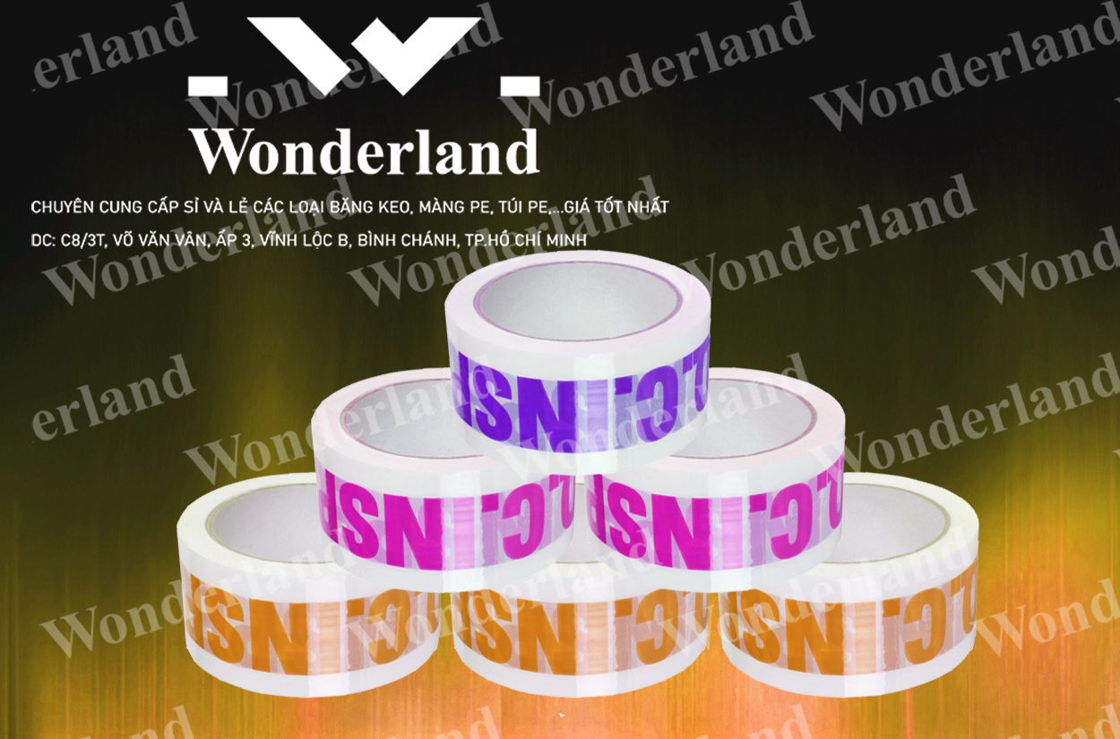 BĂNG KEO IN CHỮ SIZE 46MM WONDERLAND GIÁ SỈ
