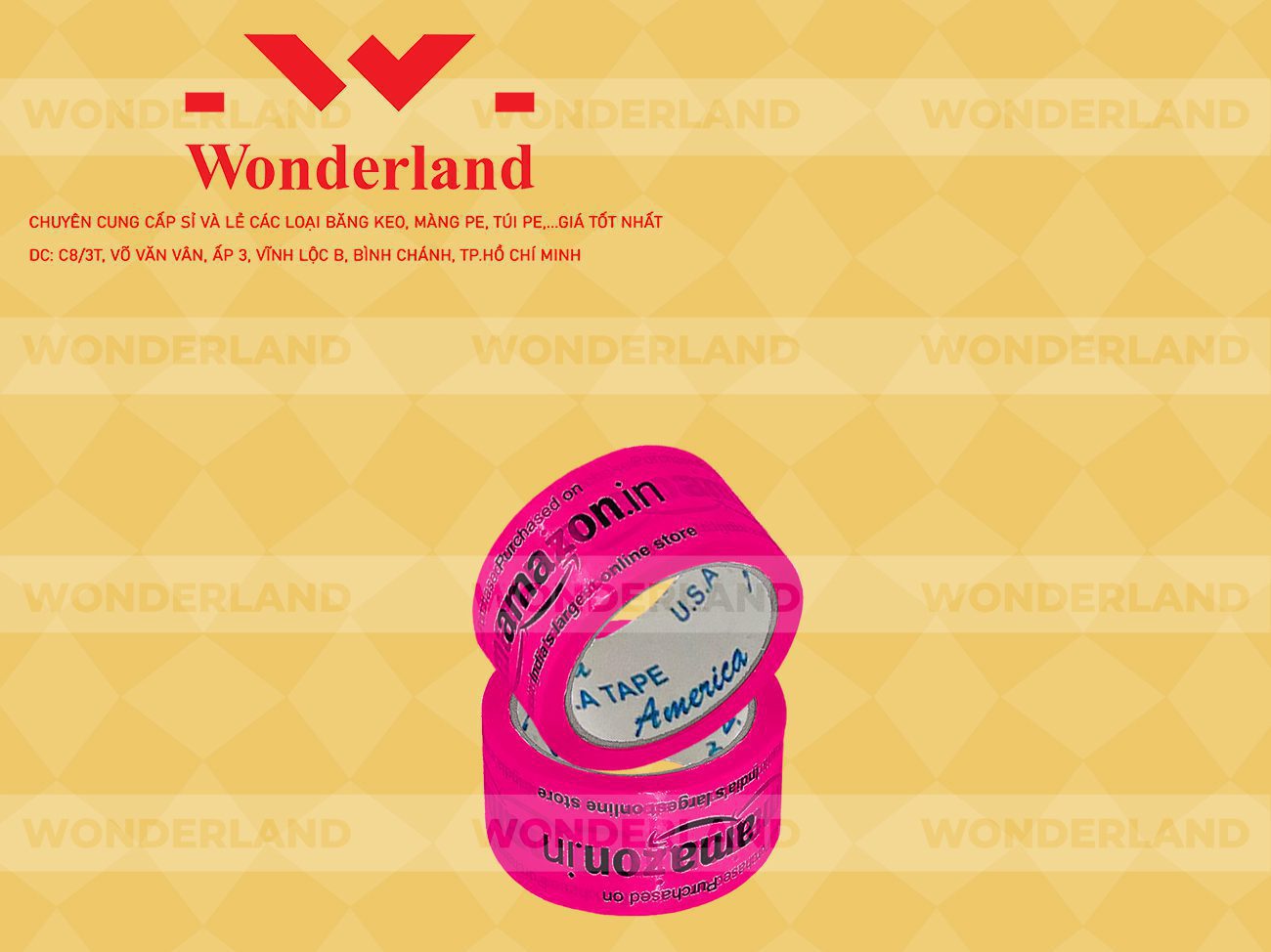 BĂNG KEO IN CHỮ SIZE 47MM WONDERLAND CHẤT LƯỢNG