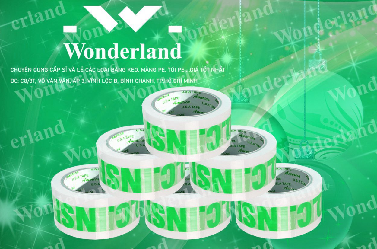 BĂNG KEO IN CHỮ SIZE 47MM WONDERLAND GIÁ RẺ NHẤT