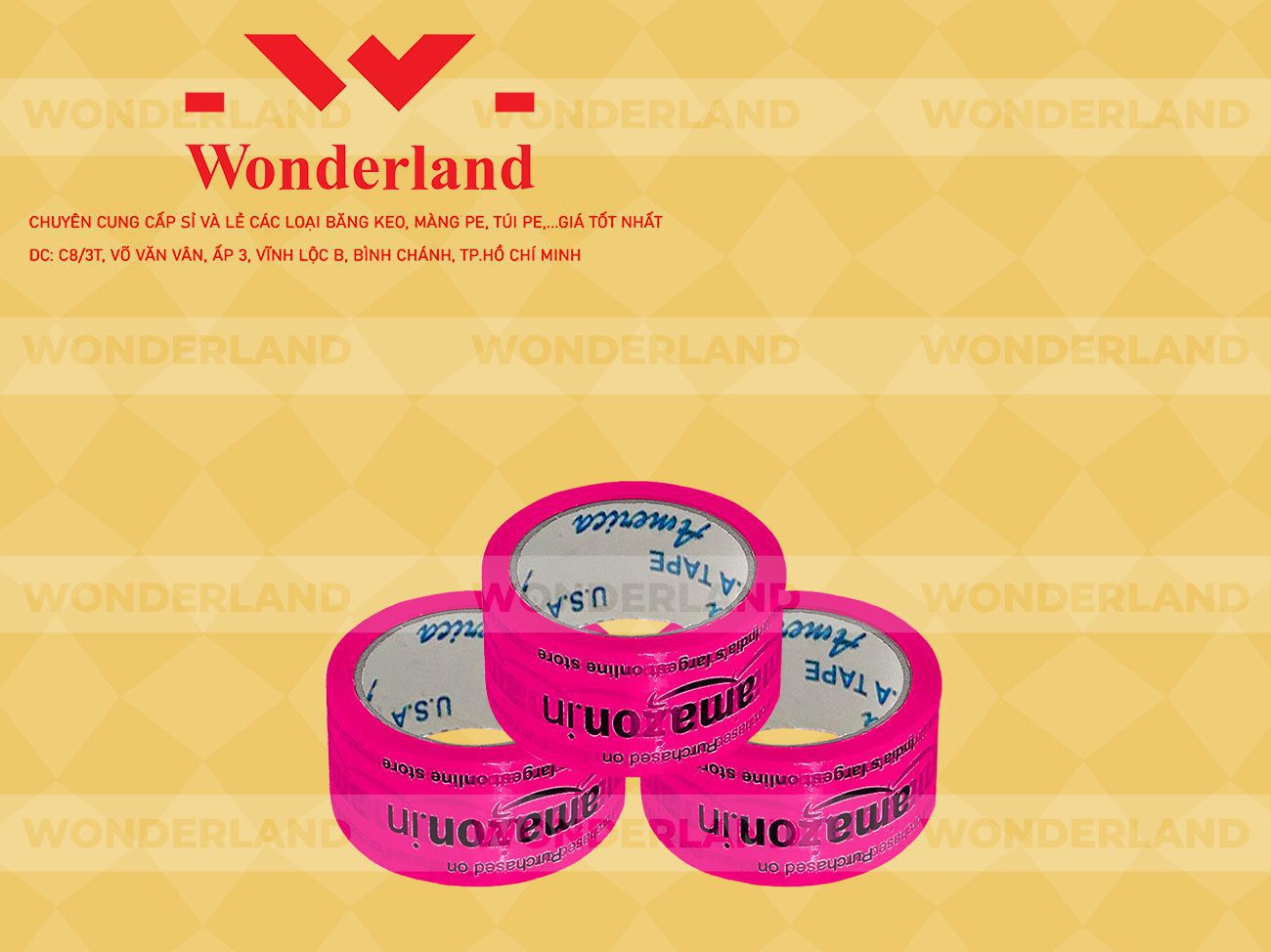 BĂNG KEO IN CHỮ SIZE 47MM WONDERLAND GIÁ SỈ TỐT NHẤT