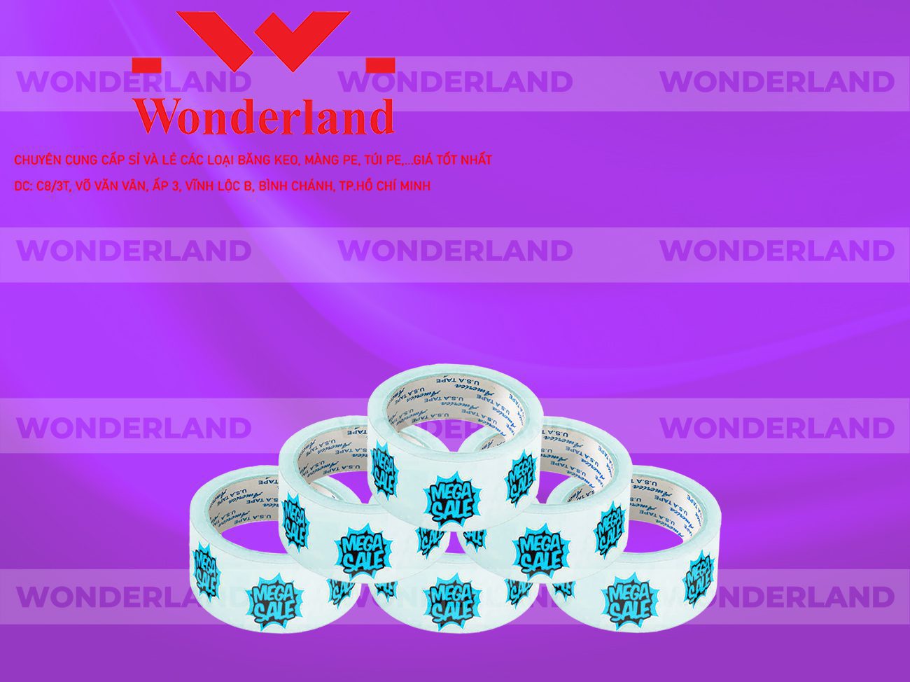 BĂNG KEO IN CHỮ SIZE 47MM WONDERLAND GIÁ TỐT
