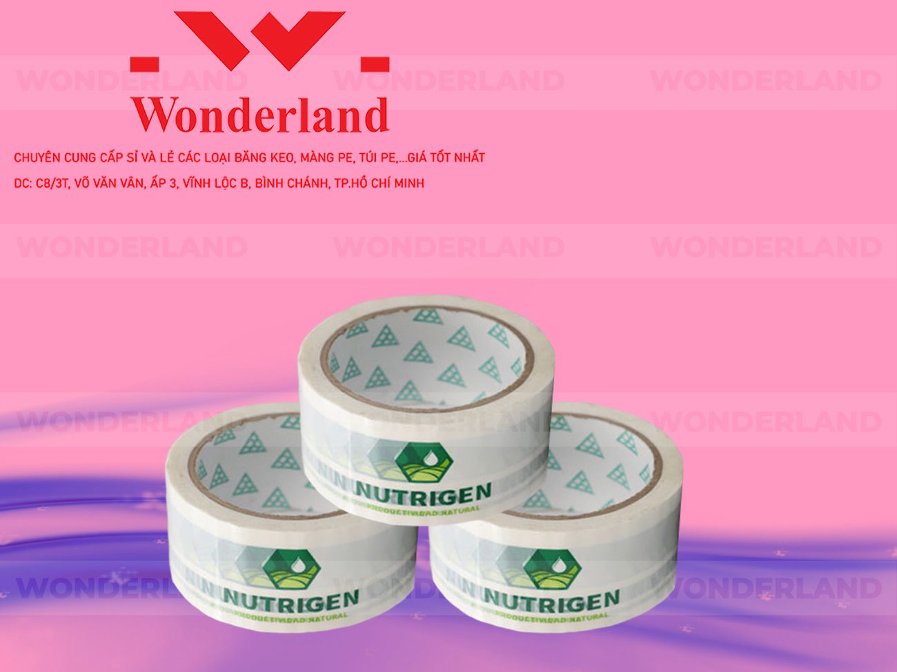 BĂNG KEO IN CHỮ SIZE 48MM WONDERLAND GIÁ TỐT