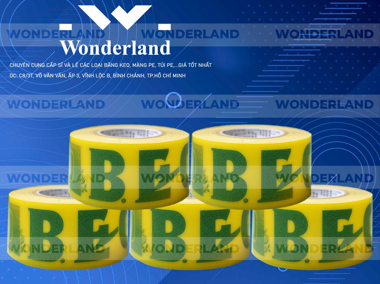 BĂNG KEO IN CHỮ SIZE 50MM WONDERLAND GIÁ RẺ NHẤT